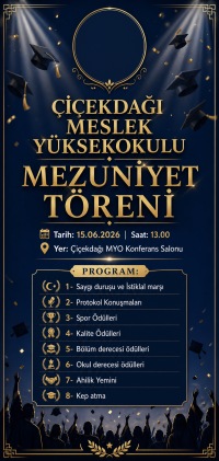 Çiçekdağı Meslek Yüksekokulu 2025–2026 Akademik Yılı Mezuniyet Töreni
